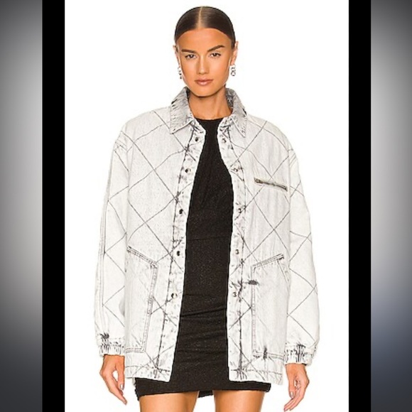 IRO Nastia Lightweight Quilted Jacket in Bleached Grey Women’s Size 38 US 6 - Picture 1 of 8